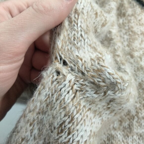 Vintage 70s Knit Aztec Alpaca Wool Sweater Tribal Western Peruvian Men's Medium - Picture 2 of 5